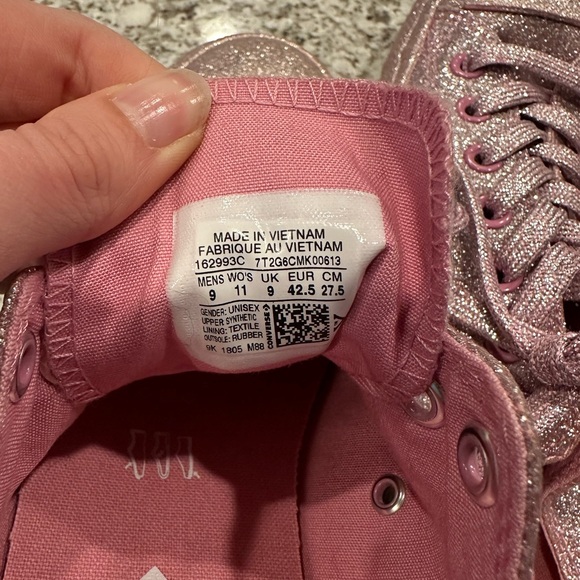 Converse Women's Sparkling Pink Sneakers - Picture 2 of 4